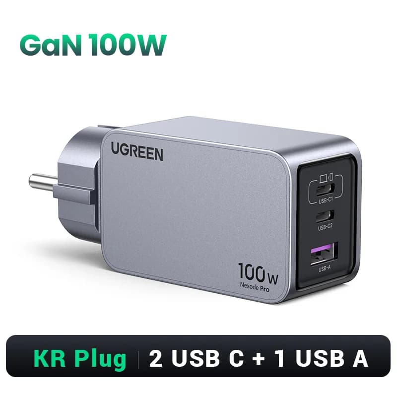 100W GaN USB-C rychlonabíječka, korejská zásuvka