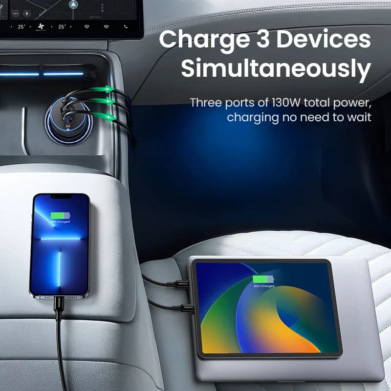 130W Auto-nabíječka s dvěma USB-C