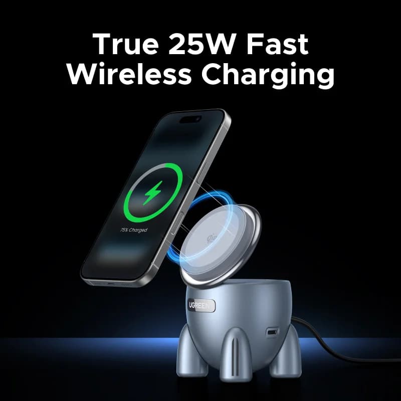 Qi2 25W 2v1 magnetická bezdrátová nabíjecí stojan