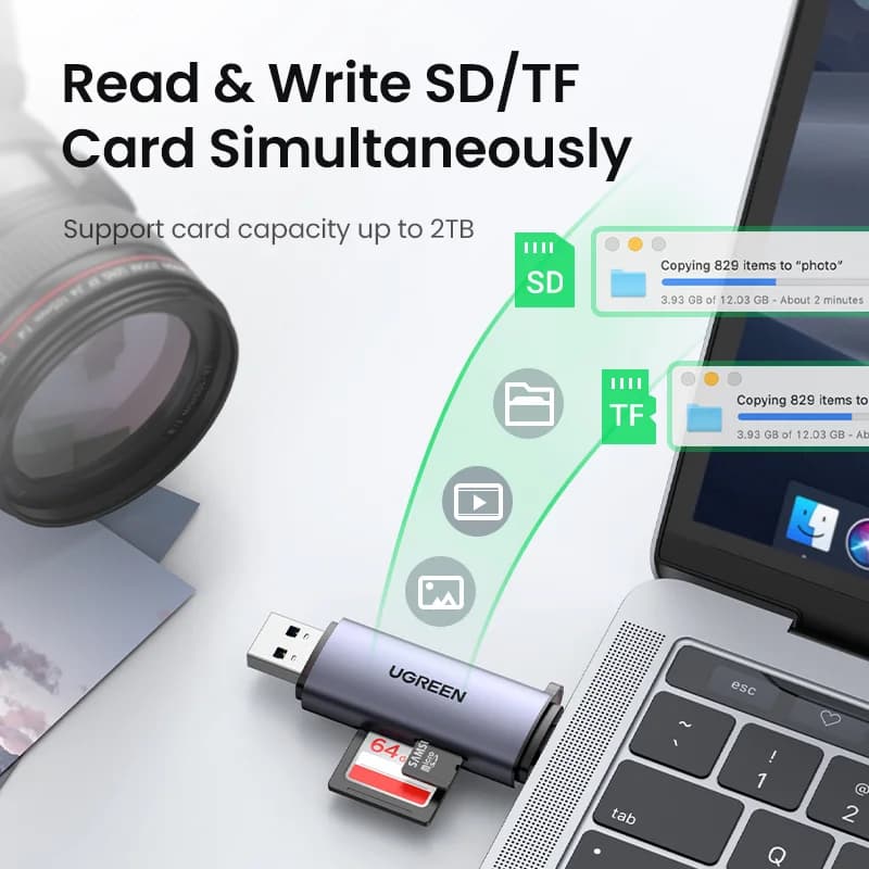 Čtečka karet SD/MicroSD USB 3.0 & USB-C