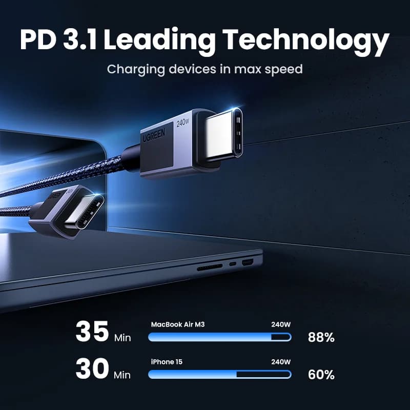 Kabel USB-C na USB-C, 240 W, s rychlonabíjením PD3.1