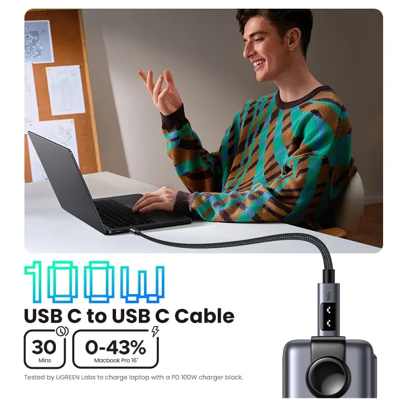 Kabel USB-C na USB-C, 100W PD, 0,5–3 m