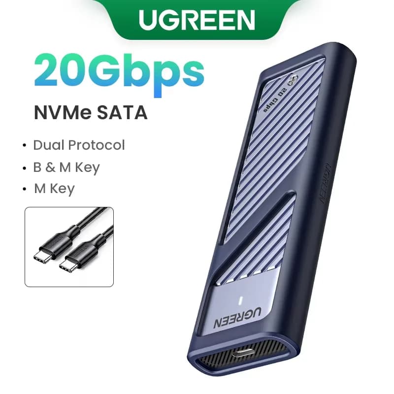 Kryt pro SSD M.2 NVMe/SATA, 20Gbps USB-C