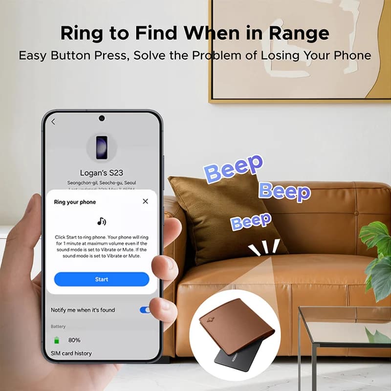 Bluetooth GPS štítek pro klíče a peněženky