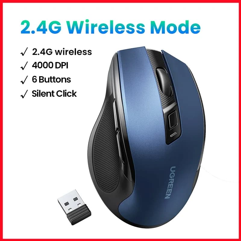 Ergonomická bezdrátová myš, Bluetooth, 4000 DPI