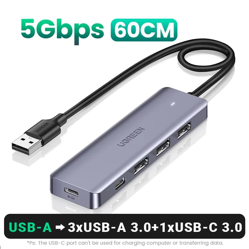 4portový USB 3.0 hub se zdrojem napájení