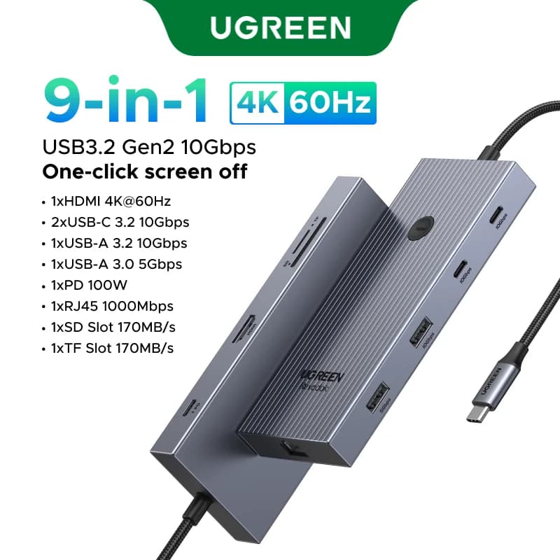 USB-C Hub s 4K HDMI, přenosem dat 10Gbps a tlačítkem pro zamknutí obrazovky