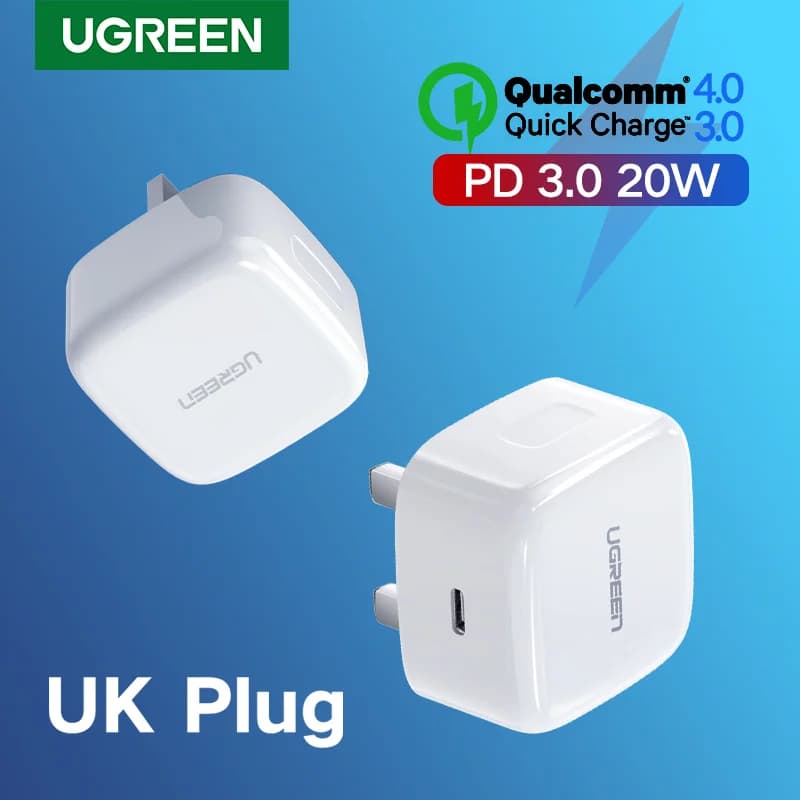 Rychlonabíječka 20W USB-C s britskou zástrčkou (UK)
