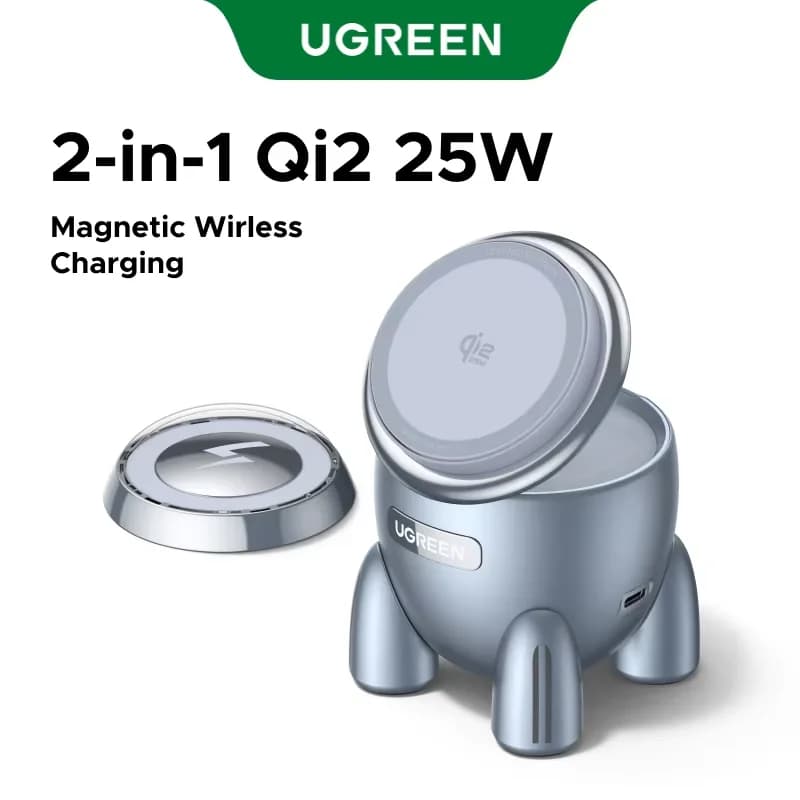 Qi2 25W 2v1 magnetická bezdrátová nabíjecí stojan