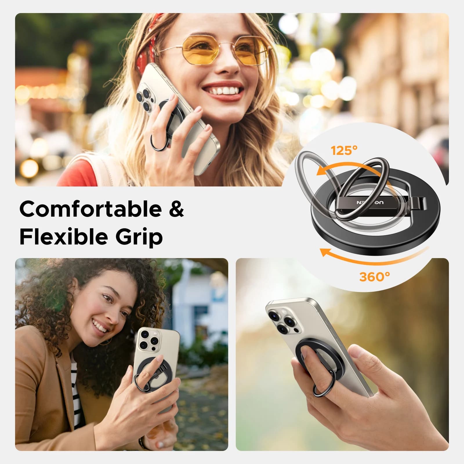 Magnetic Phone Ring Holder, 360° Rotation Stand