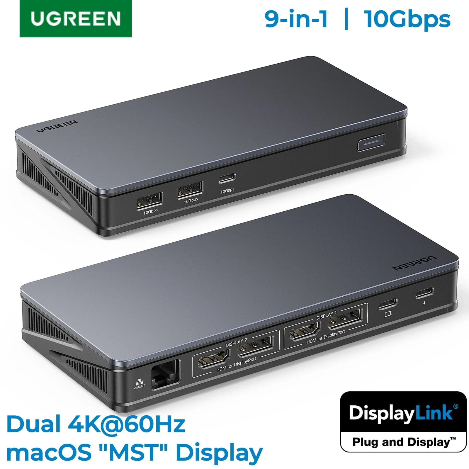 Dokovací stanice DisplayLink s duálním 4K HDMI a DP