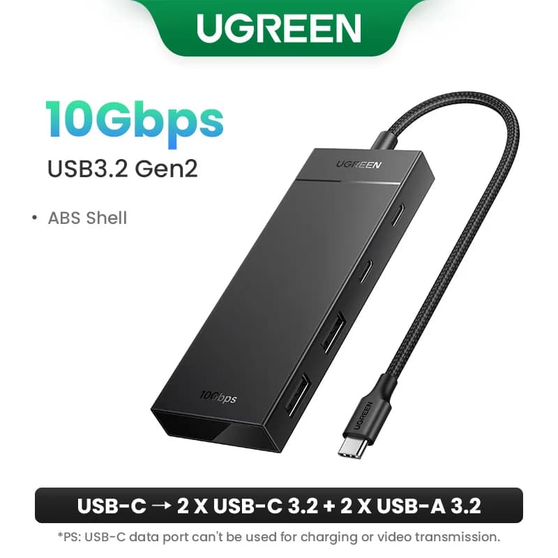 USB-C Hub 4portový 10Gbps Type-C Adaptér