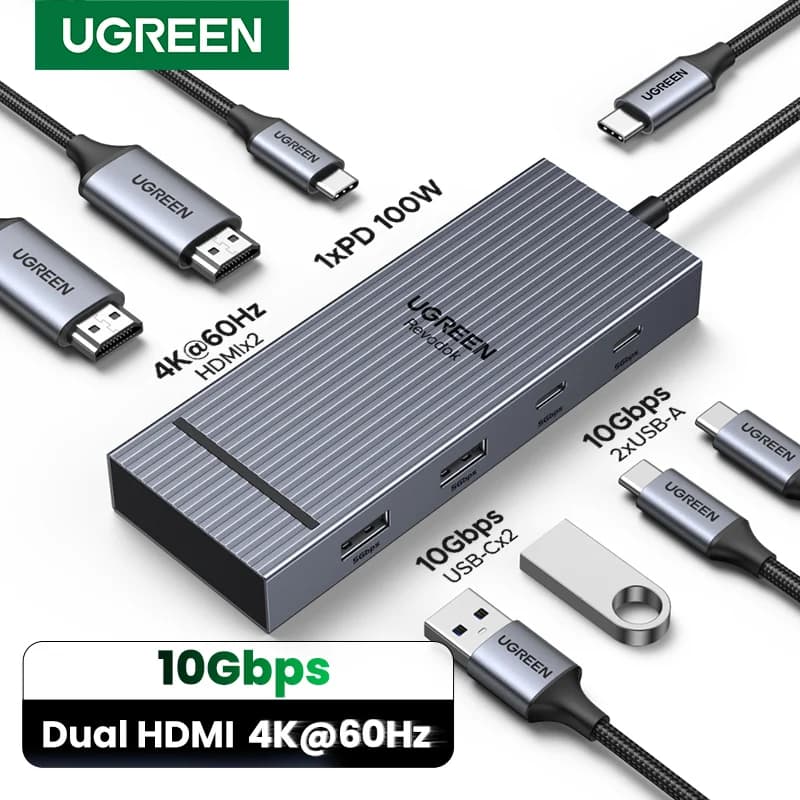 7v1 USB-C Hub, duální 4K HDMI, PD100W