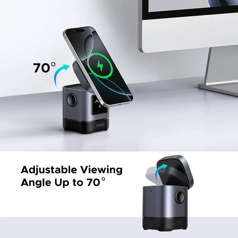 Qi2 15W Magnetic Wireless Charging Stand with Cable