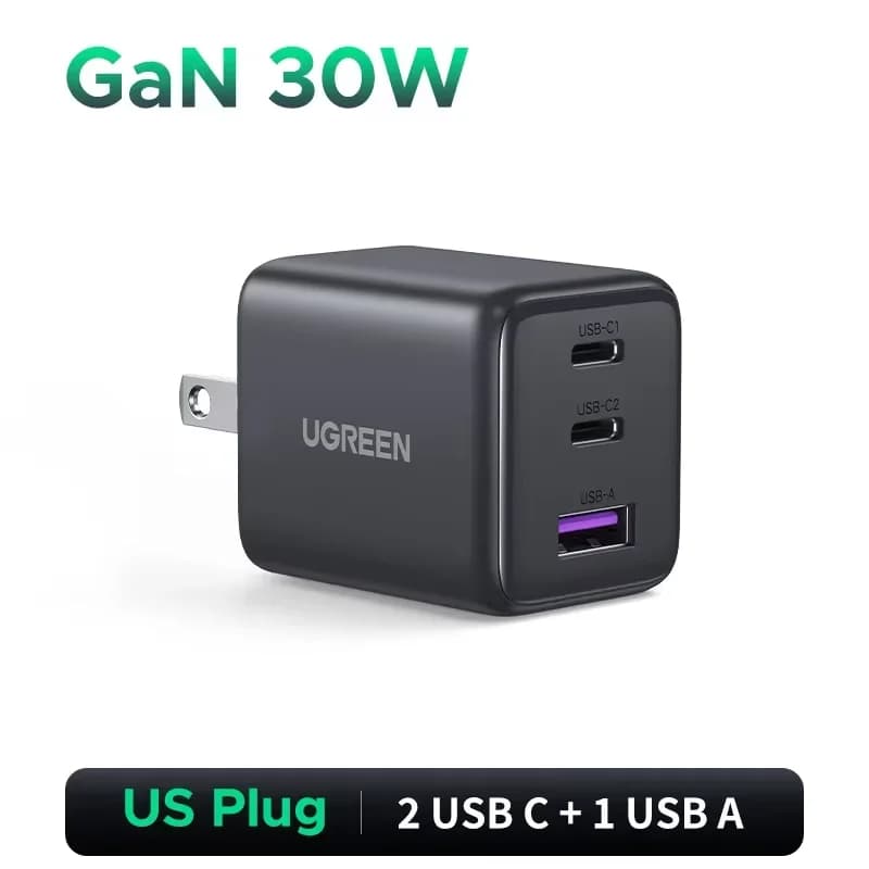 30W GaN USB-C PD nabíječka, US zástrčka
