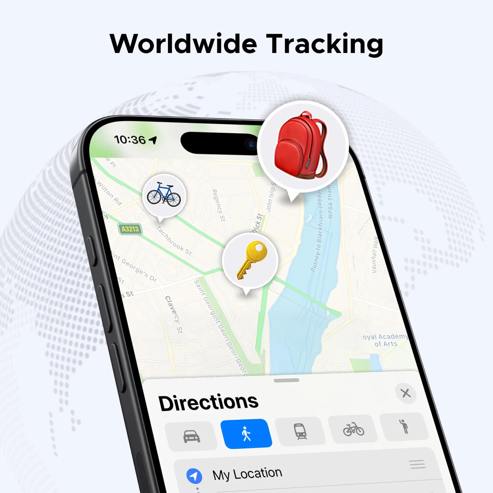 Bluetooth chytrý štítek tracker pro iOS Find My