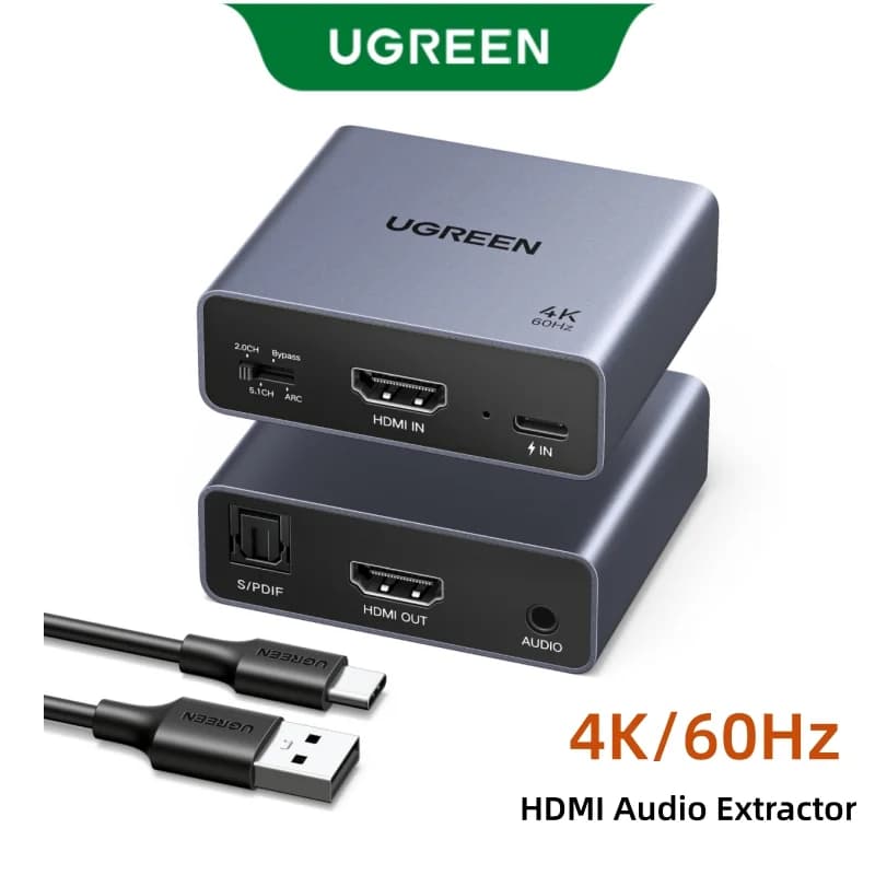 4K 60Hz HDMI Audio Extractor, optický a 3.5mm