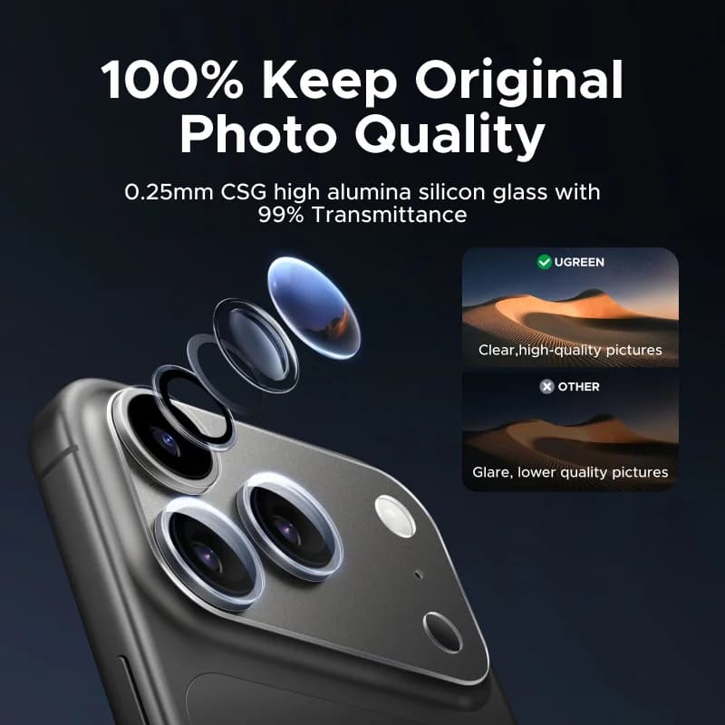 Skleněná ochrana objektivu kamery pro iPhone 17 Pro Max