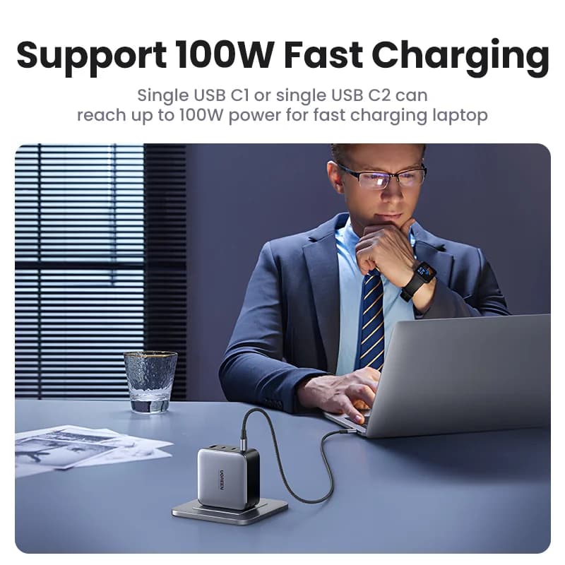 100W GaN USB-C rychlonabíječka s US zástrčkou