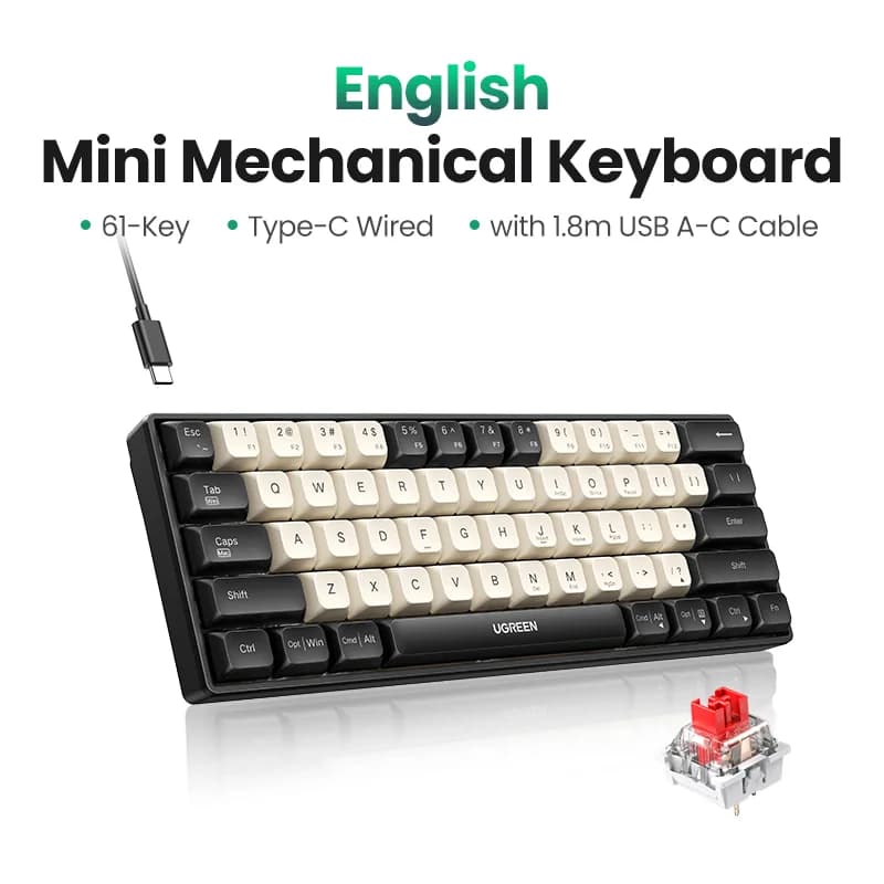 61klávesová mechanická klávesnice s PBT klávesami