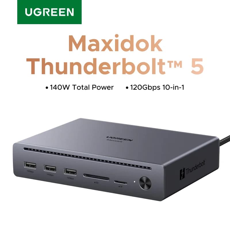 Thunderbolt 5 dokovací stanice 10 v 1 s rychlostí 120 Gbps