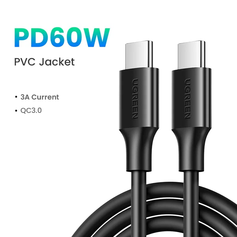 Kabel USB-C na USB-C, 60W PD rychlonabíjení