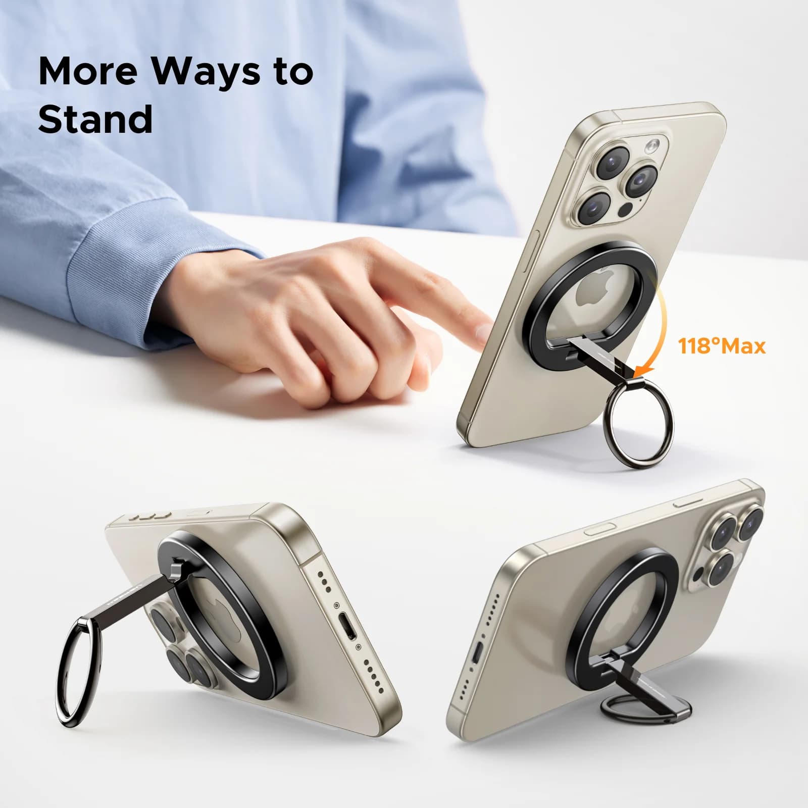 Magnetic Phone Ring Holder, 360° Rotation Stand