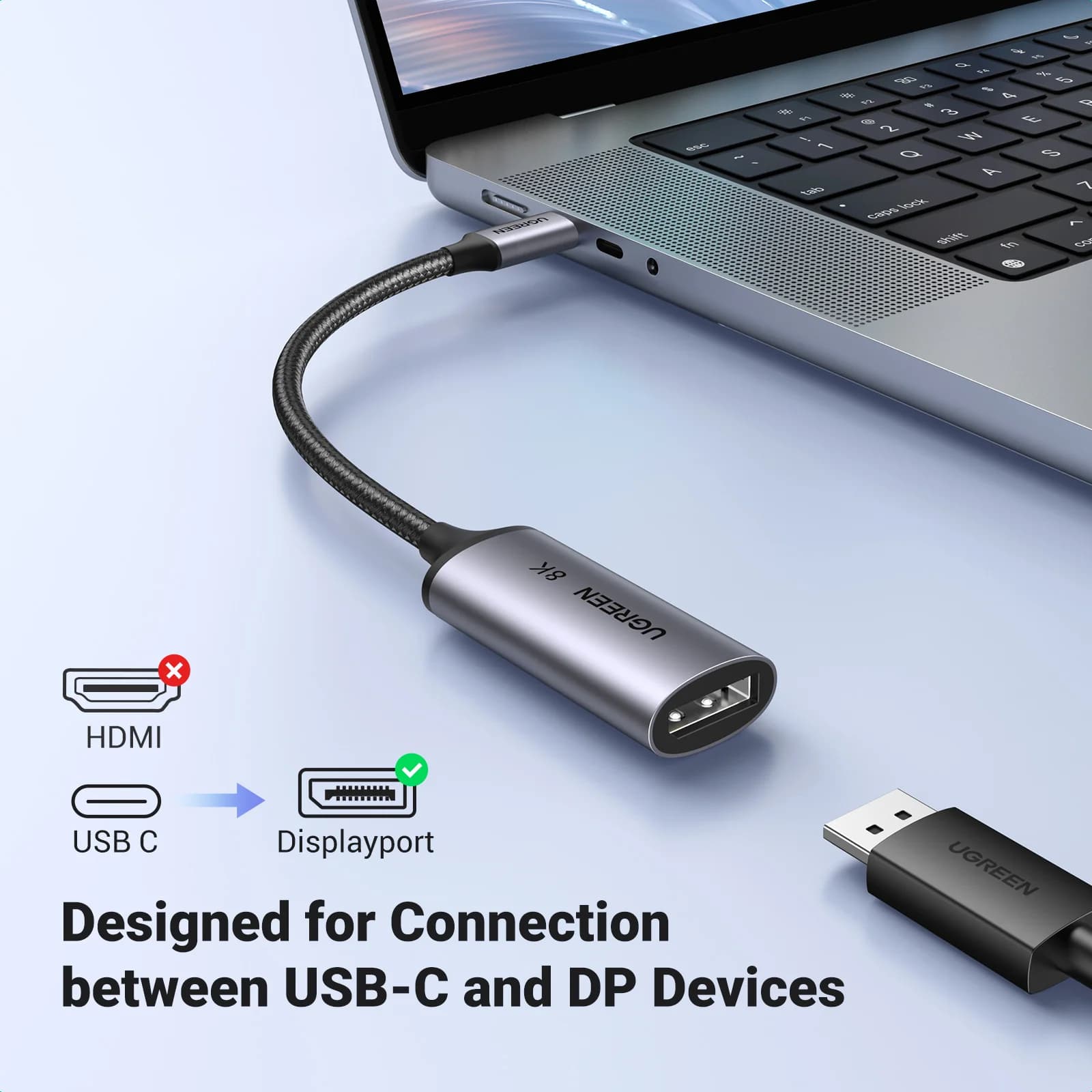 Adaptér USB-C na DisplayPort 1.4 pro 8K displej