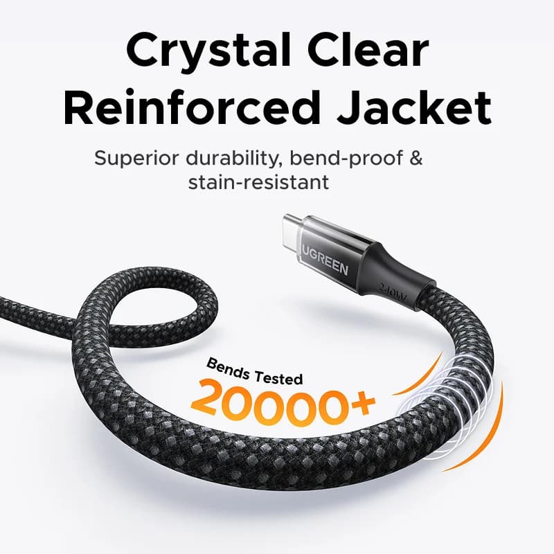 240W USB-C pletený kabel pro rychlé nabíjení