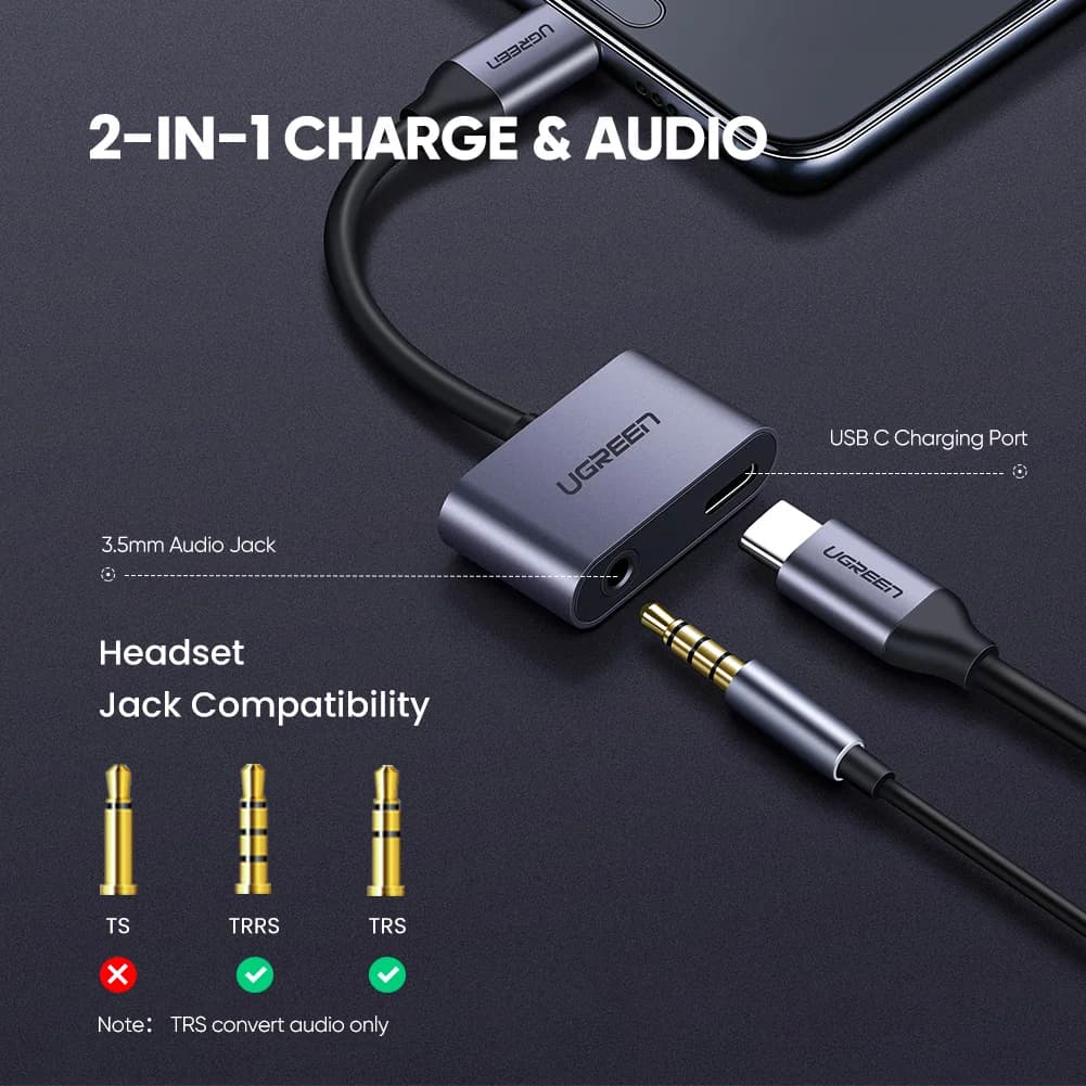 USB-C na 3.5mm AUX audio adaptérový kabel
