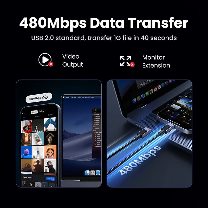 Kabel USB-C na USB-C, 240 W, s rychlonabíjením PD3.1