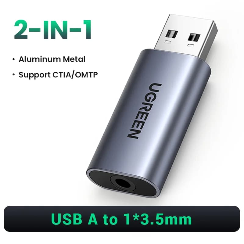 Externí zvuková karta USB na 3.5mm audio adaptér