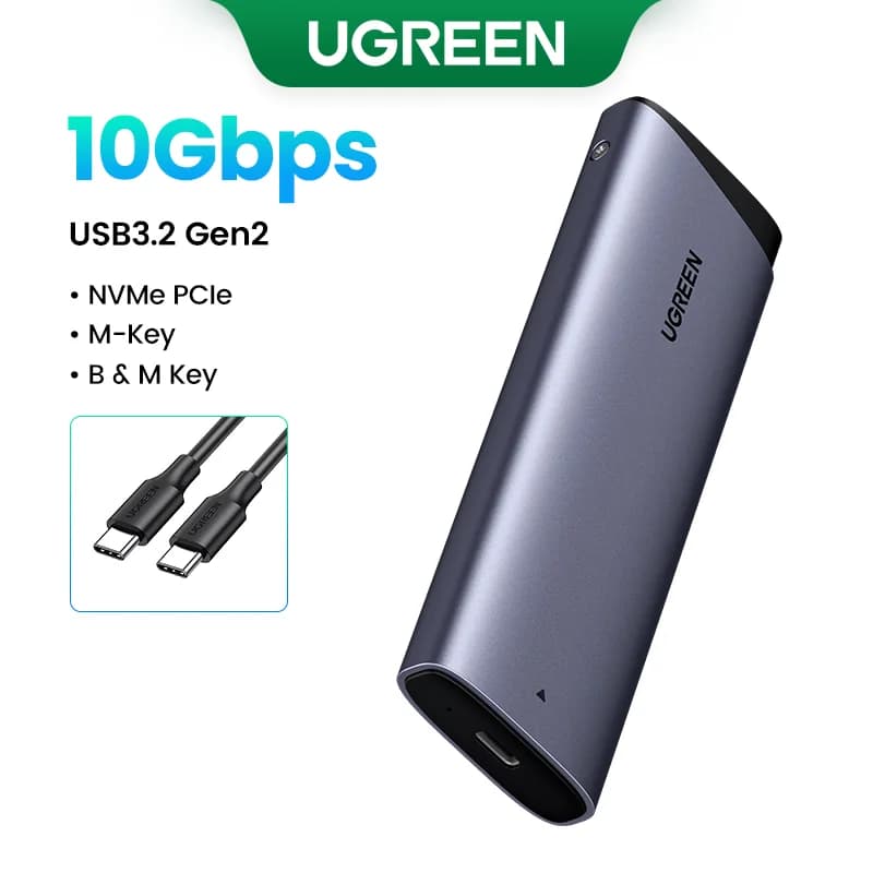 Kryt pro SSD M.2 NVMe/SATA, 20Gbps USB-C