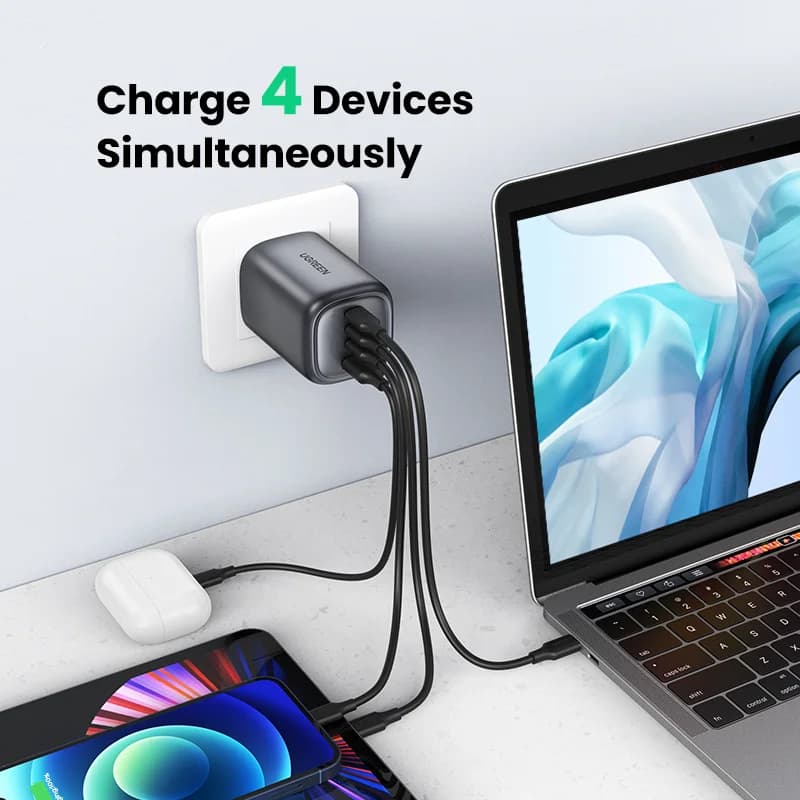 100W GaN USB-C rychlonabíječka, UK zástrčka
