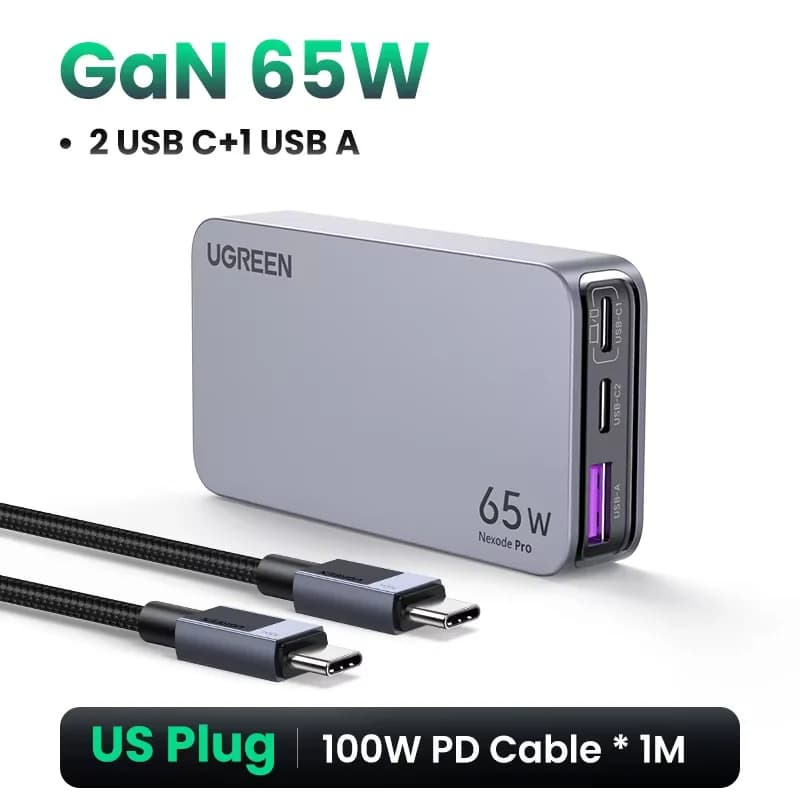 65W GaN USB-C nabíječka s Quick Charge 4.0