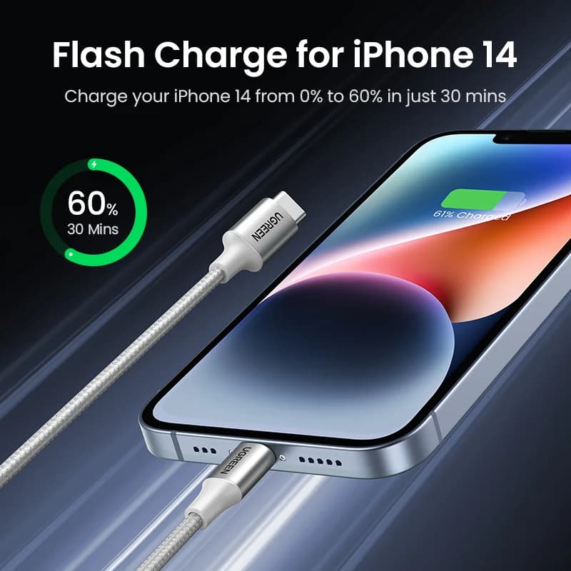 MFi USB-C na Lightning kabel, 30W PD rychlonabíjení