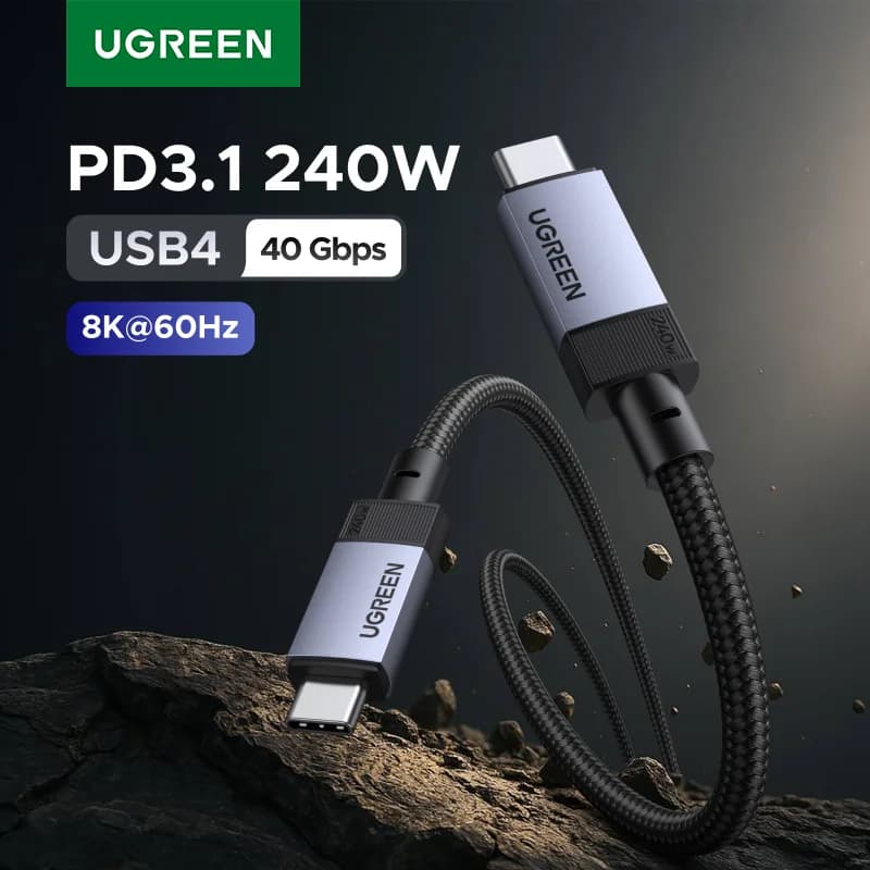 USB4 kabel, 240W PD a přenos dat 40Gbps