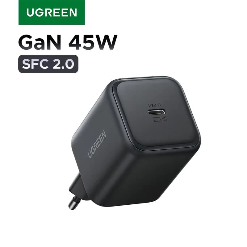 Nástěnná nabíječka GaN 45W s USB-C, EU zástrčka