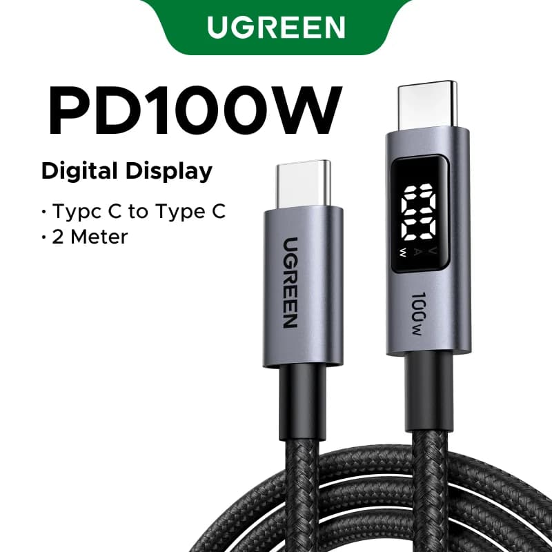 Kabel USB-C na USB-C, 100W PD s digitálním displejem