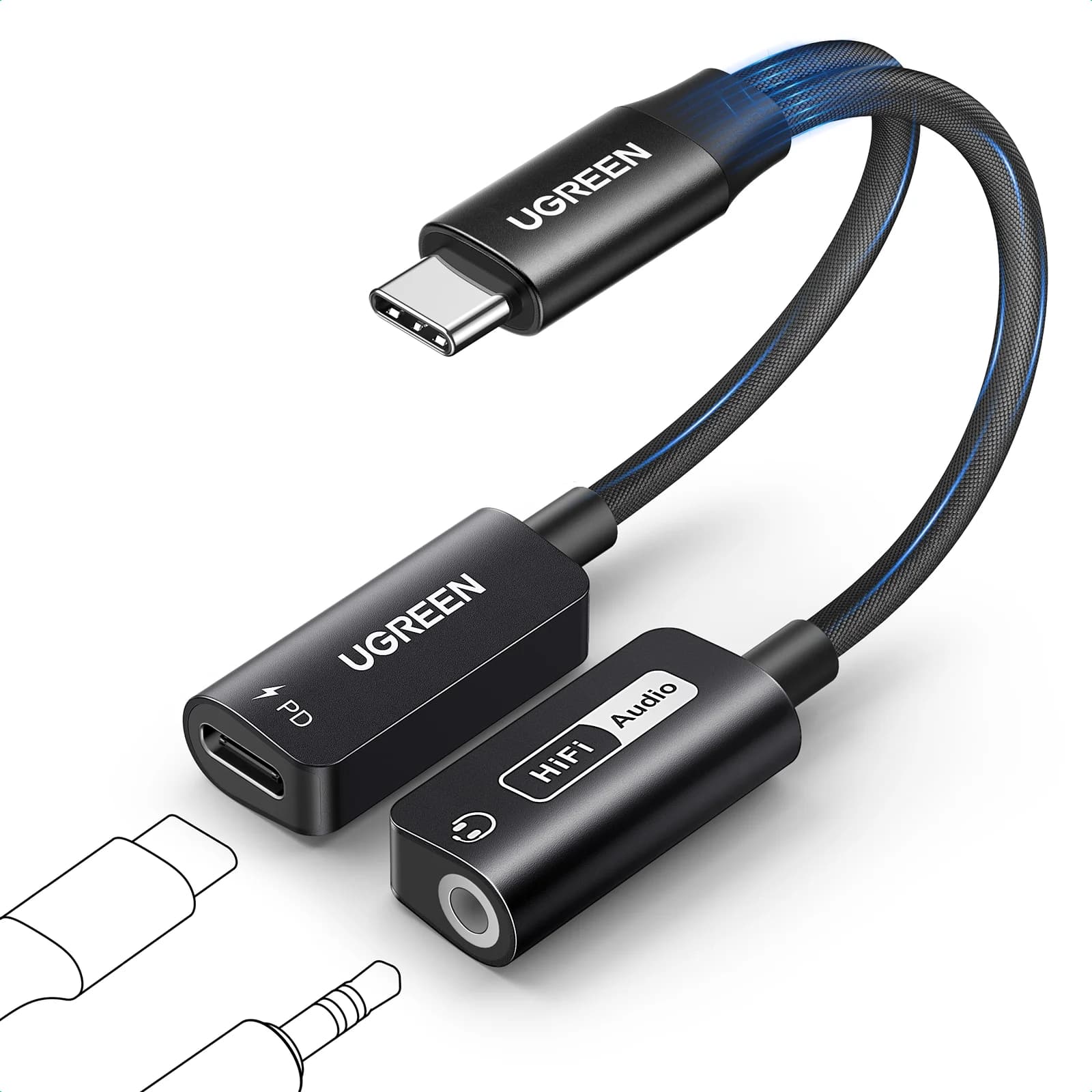 USB-C na 3.5mm AUX audio adaptér s DAC