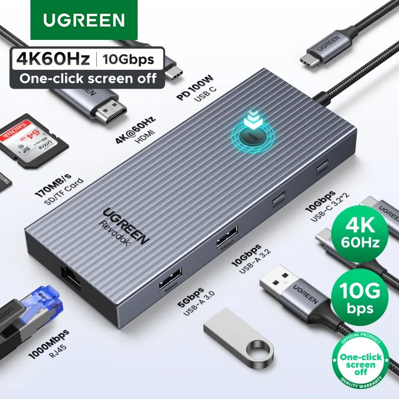 USB-C hub s 4K HDMI, Ethernetem a PD 100W