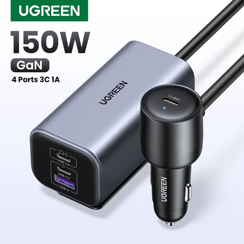 150W GaN nabíječka do auta se 4 USB porty