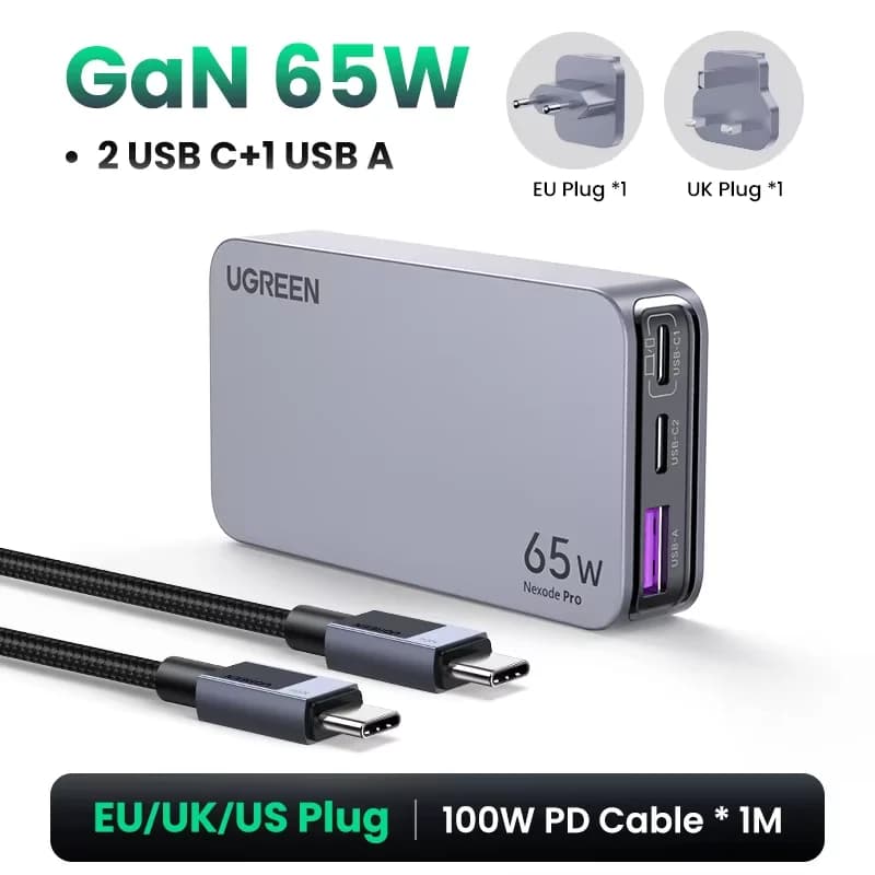 65W GaN USB-C nabíječka s Quick Charge 4.0