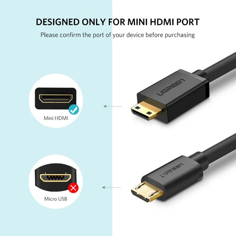 Mini HDMI na standardní HDMI 4K adaptérový kabel