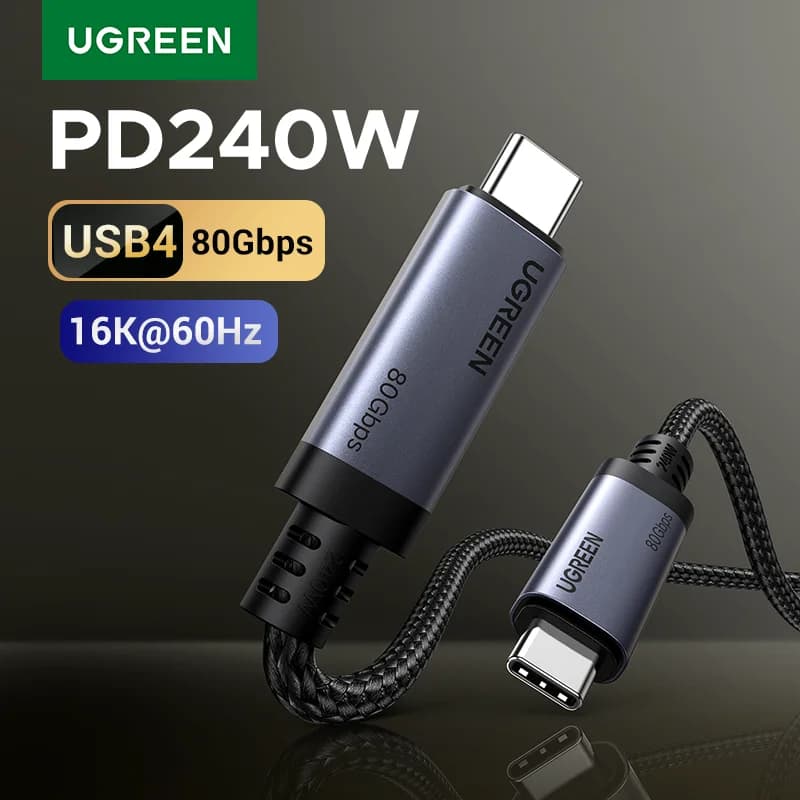 USB4 USB-C kabel, 240W PD, přenos dat 80Gbps