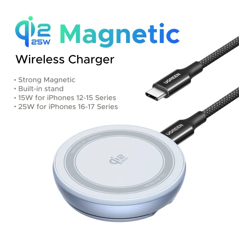 Qi2 magnetická bezdrátová nabíječka se stojánkem, 25W