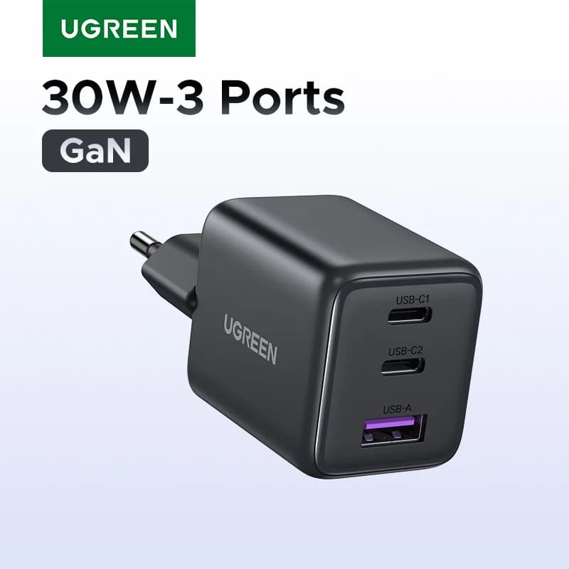 30W GaN síťová nabíječka USB-C, PD 3.0