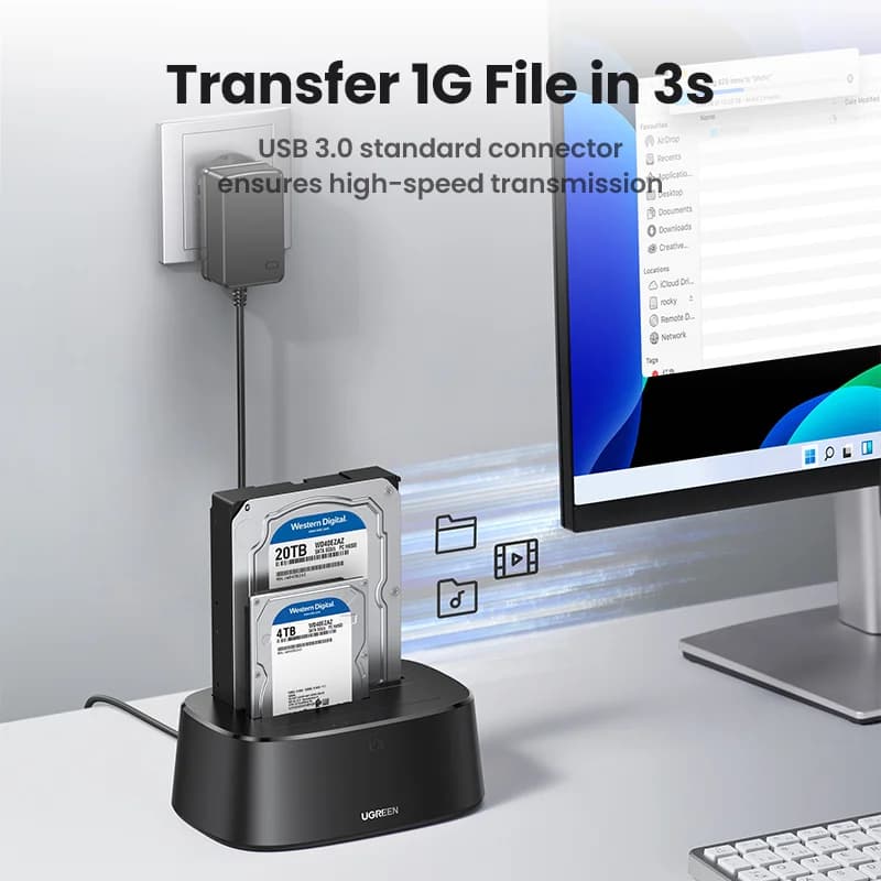 Dvoupozicová dokovací stanice SATA na USB 3.0 HDD