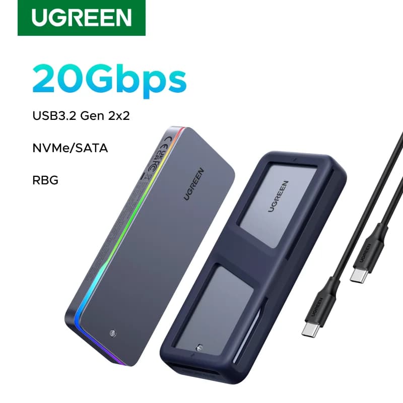 Externí pouzdro M.2 NVMe/SATA SSD, USB 3.2 Gen 2