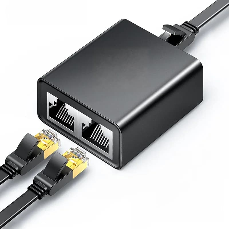 RJ45 rozbočovač Ethernet 1 na 2 síťový adaptér
